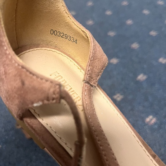 Forever 21 Pink Ballet Flats Womens Size 8 Pointed Toe‎ Open Ankle Buckle Strap - Picture 4 of 11